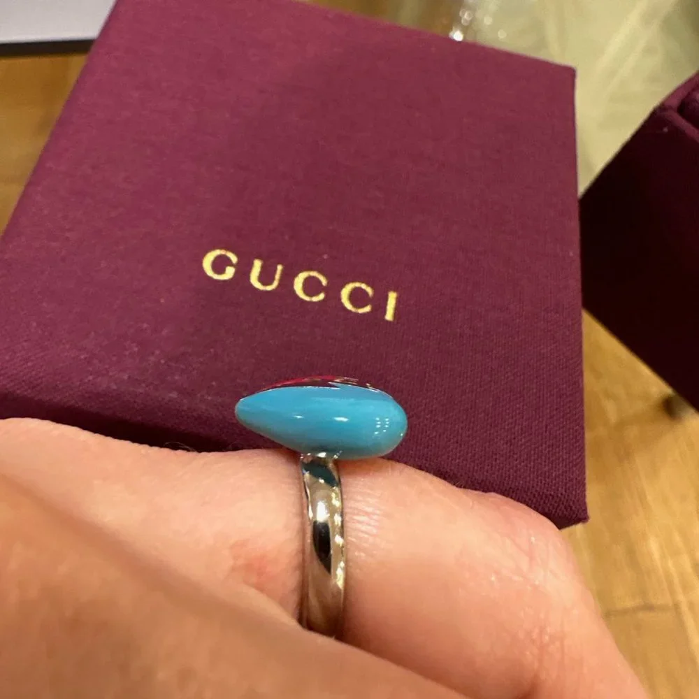 Gucci Interlocking G Heart Lightning Charm Ring NEW IN BOX - Picture 3 of 9